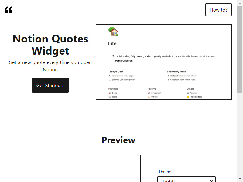 Notion Quotes Widget